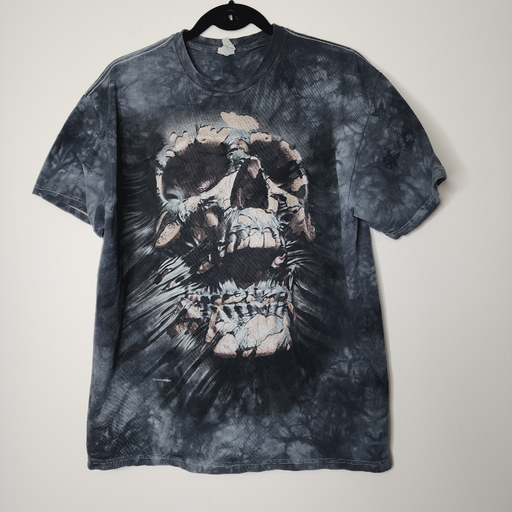 Skull Tie dye mens large tee Unisex